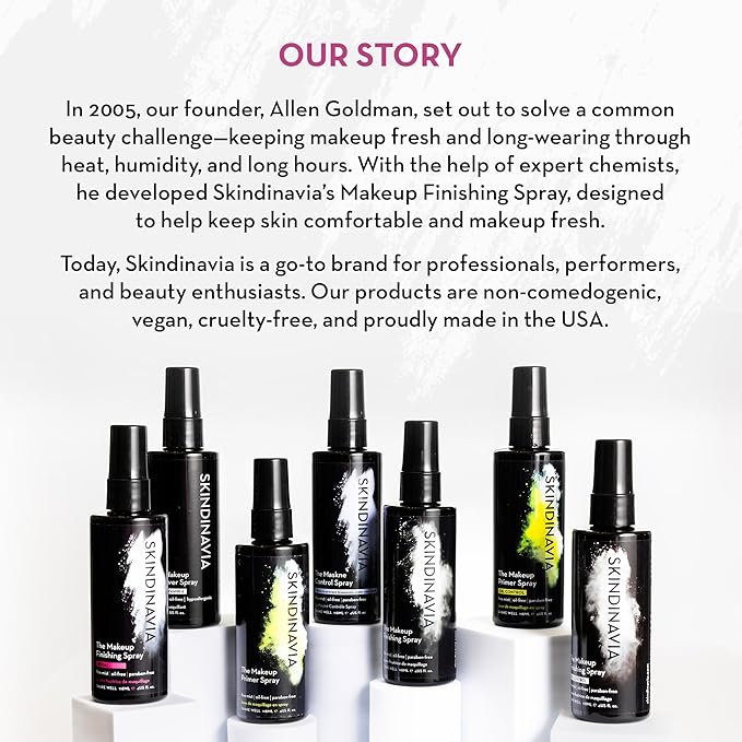 Skindinavia The Makeup Finishing Spray, Oil Control Makeup Setting Spray, All-Day Wear, Long-Lasting Up to 16+ Hours, Heat-Resistant & Waterproof, Fine Mist, 4.0 Oz