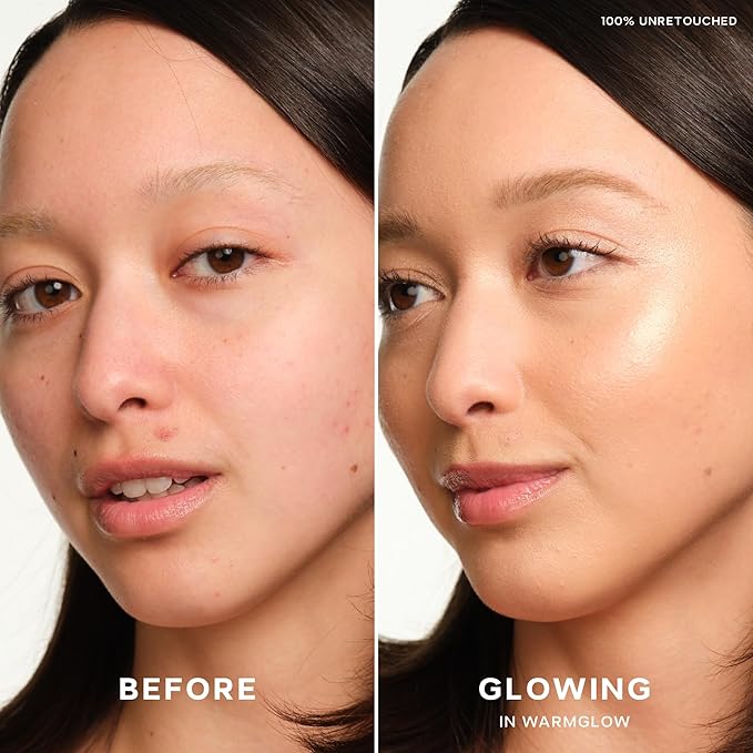 Saie Glowy Super Gel Travel Duo - Lightweight Illuminator & Makeup Primer for Glowing Skin - Warmglow & Sunglow (2 Products, 0.5 oz Each)