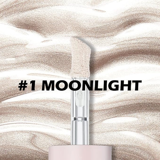 Erinde Liquid Highlighter, Face Bronzer Stick, Natural Glossy Finish, Lightweight Blendable Silky Smooth Cream Illuminator, Cruelty-Free, 01# Moonlight