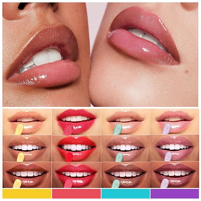 Plumping Lip Gloss Lip Tint Lip Stain Lip Tint Stain Hydrating Moisturizing Liquid Lipstick Lip Balm Clear Lip Oil Makeup Gift - 01 Honey Gold