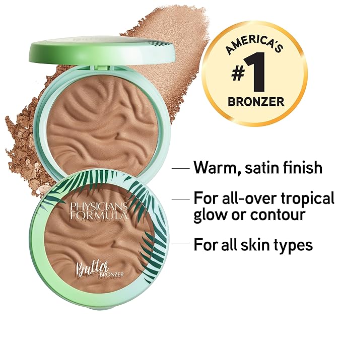 Physicians Formula Murumuru Butter Bronzers, Moisturizing & Nourishing Murumuru Butter, Hypoallergenic & Cruelty-Free Palette, Shimmery Beige