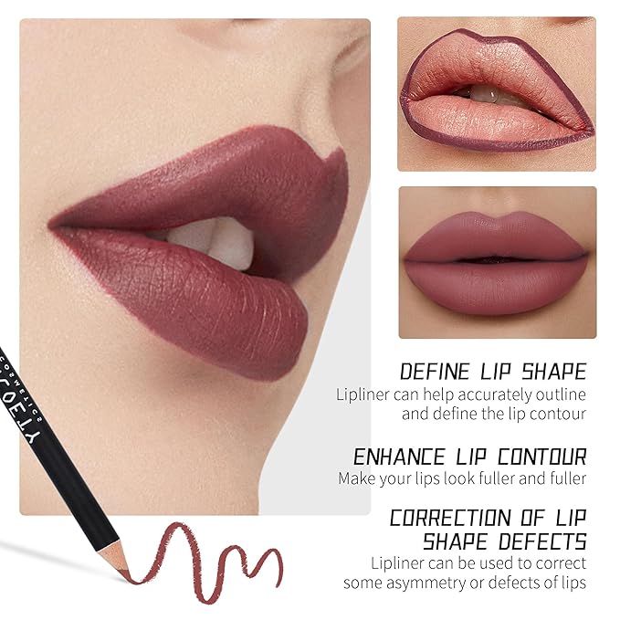 24 pieces lip liner set, matte non-stick cup matte lipstick lip liner set women's lip liner,Valentine's Day gift (SetA, SH012X+N)