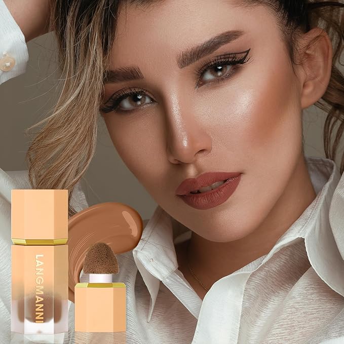 Liquid Contour Stick Makeup - Cream Face Contour Wand with Cushion Applicator, Natural Matte Long Lasting Creamy Bronzer Contour, Lightweight Silky Blendable (#01 LIGHT TO MEDIUM)