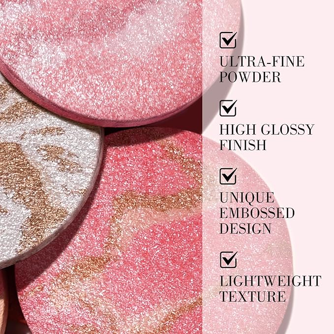 KYDA Baked Blush, Radiance Bronzer Glow Makeup, High Glossy Face Blusher, Shimmer Pressed Powder Blush, Buildable Lightweight Formula, Multiuse Baked Powder for Face Eye Cheeks, #05
