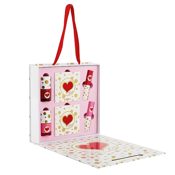 Toysical Makeup Kit for Teens - “LOVE” Makeup Gift Set for Young Teens, Girls or Women - Includes Eyeshadow Palette, Lip glosses, Blushes, Nail Polishes - Full Starter Kit for Beginners