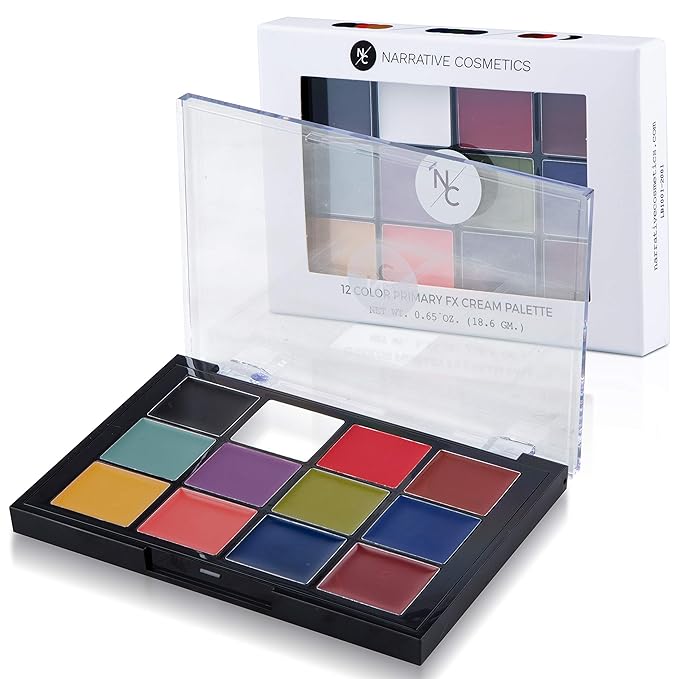 12-Color Primary FX Cream Palette, Professional Quick Drying Waterproof SFX Makeup for the Stage, Film, Costumes, Cosplay