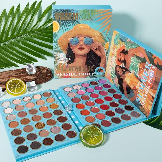 4 Pages Multicolor Makeup Palette with Book Design | Foldable and Portable | Blush Eyeshadow Highlight Contour | High Pigmentation Waterproof Smooth Texture | Unleash Your Inner Makeup Artist