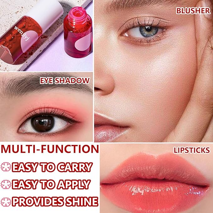 Lip Tint Stain Set,Mini Velvet Lip Tint Watery Lip Stain Long Lasting Waterproof Moisturizing Lip & Cheek Tint,Hydrating,Natural Glossy Liquid Lipstick Lip Gloss Kits for Women(Set 01)