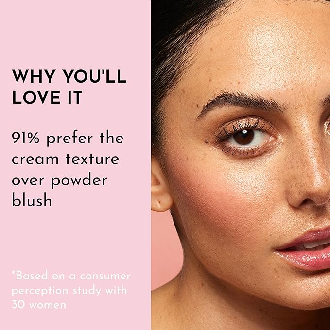 Pinch My Cheeks Soft-Blur Cream Blush - Angel - Premium Blush with Natural Ingredients to Re-Energize and Protect the Skin While Imparting a Soft, Cloudy Finish - 0.18 oz
