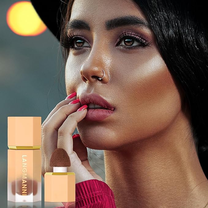 Liquid Contour Stick Makeup - Cream Face Contour Wand with Cushion Applicator, Natural Matte Long Lasting Creamy Bronzer Contour, Lightweight Silky Blendable for Contouring Makeup (#03 DARK)