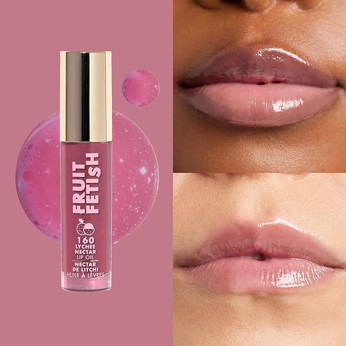 Milani Fruit Fetish Lip Oil with Vitamin E for Instant Hydration, Fruit Extract Infused Lip Treatment and Moisturizing Lip Gloss - Lychee Nectar