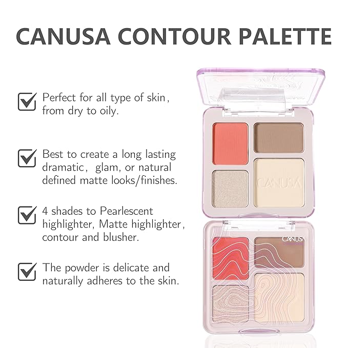 4-IN-1 Contour Palette the powder is delicate and naturally adheres to the skin, creating a three-dimensional andexquisite facial makeup. Bronzer Titanium