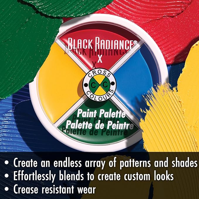 Black Radiance Cross Colours Paint Palette, Ultra-Pigmented Metallic Finish Multi-Use Cream, Smooth Buttery Texture, Crease-Resistant & Blendable Formula, Paraben & Cruelty-Free- Primary Focus