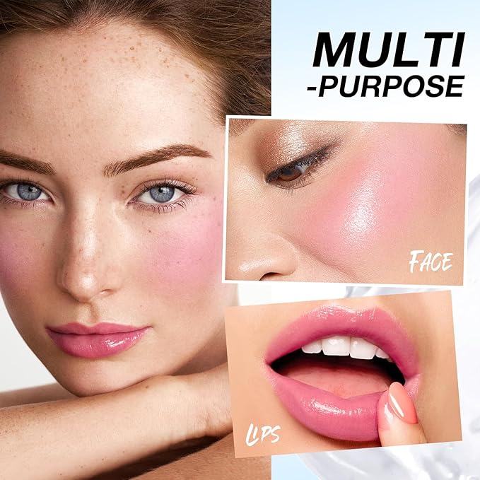 Boobeen Lightweight Blush Rouge Color Changing Blusher for Cheeks and Lips Balm Multi Use Cream Easy To Blend, Blush Oil Natural Dewy Finish
