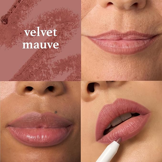 Julep With a Trace Creamy Long-Lasting Lip Liner, Velvet Mauve & It's Whipped Matte Lip Mousse, Airy Taupe