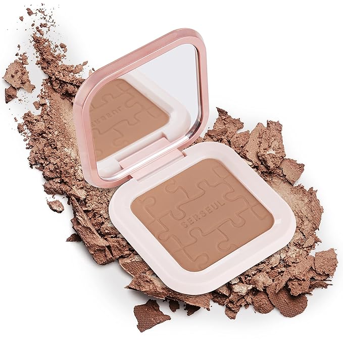 MEICOLY Contour Palette,Shimmer Highly Pigmented Face Powder,Silky Smooth Long-Lasting Delicate Contour Powder Face Contouring Makeup Kit with Brush and Mirror,02 Nude Brown