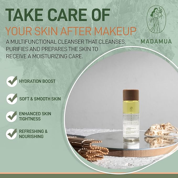 Biphasic Waterproof Makeup Remover - Millennial Olive Oil Based Cleanser, Travel Size Eye Make Up Remover Liquid, Moisturizing Care Makeup Essentials
