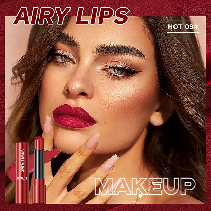5Pcs Velvet Matte Nude Lipstick Set - Long-lasting Color, Silky Matte Finish, Soft Mousse Texture, Enhances Color and Plumps Lips, Lightweight and Non-Sticky (Set A, 5 Count (Pack of 1))