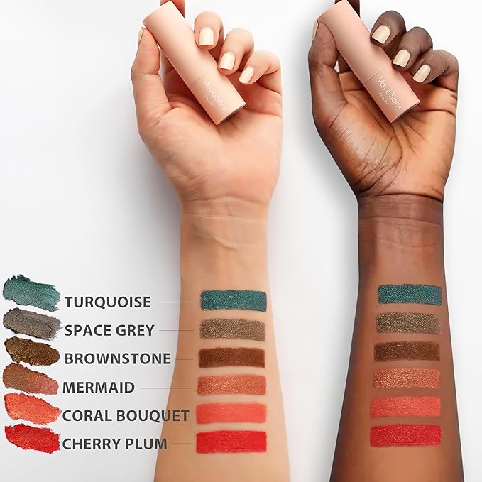 Vegan Glitter Lipstick Mermaid Shimmer Metallic Sparkling Nude Brown Shade Long Lasting Waterproof Non-Sticky Formula Diamond Shiny Highly Pigmented Lip Stick for Women