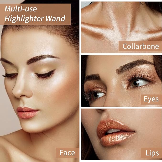 FV 2PCS Cool Toned Contour & Highlighter Stick, Blendable & Natural Finish Liquid Contour Makeup Set, Long Lasting & Creamy Texture Face Illuminator & Shaping Stick, Cruelty-free & Vegan, 01&04