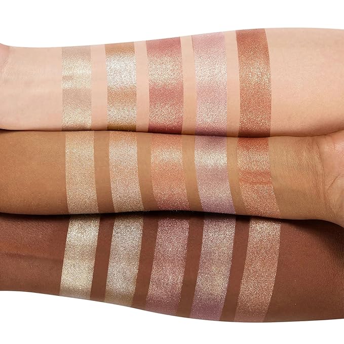 Highlighter Powder Palette, 5 Colors Makeup Palette Contour Palette Eyeshadow Makeup Kit Waterproof Long Lasting Brilliant Lighten Skin Color Professional Versatile Face Shading Set(1, brown, Large)