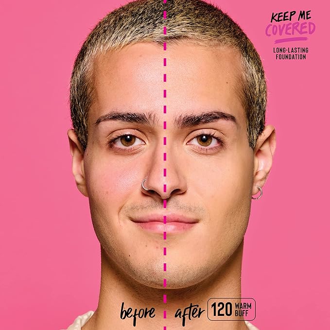 essence | Keep Me Covered Long-Lasting Foundation (120 | Warm Buff) | Medium to Full Buildable Coverage | Vegan & Cruelty Free