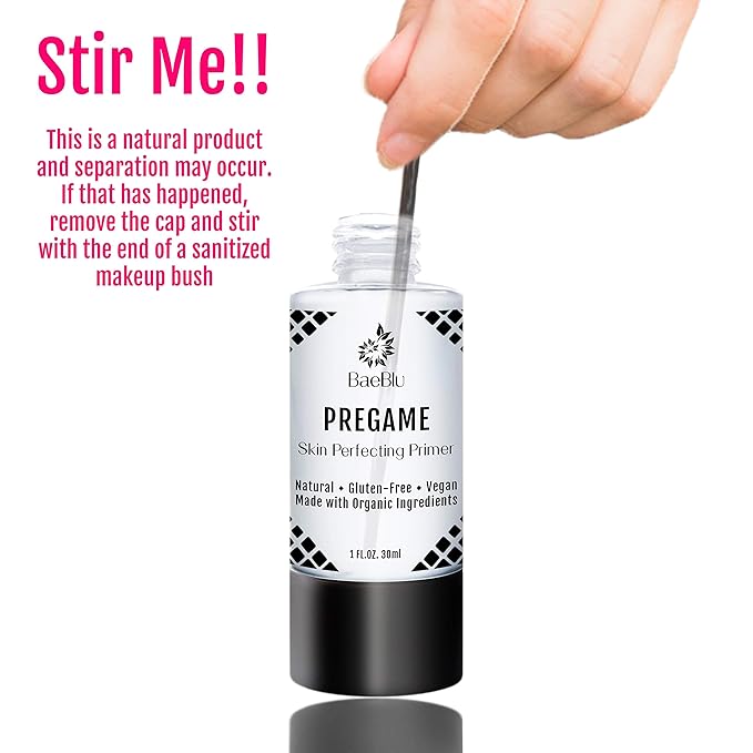 Organic Face Primer, Perfects Skin, Extends Makeup Wear Time, Silicone-Free, Gluten-Free
