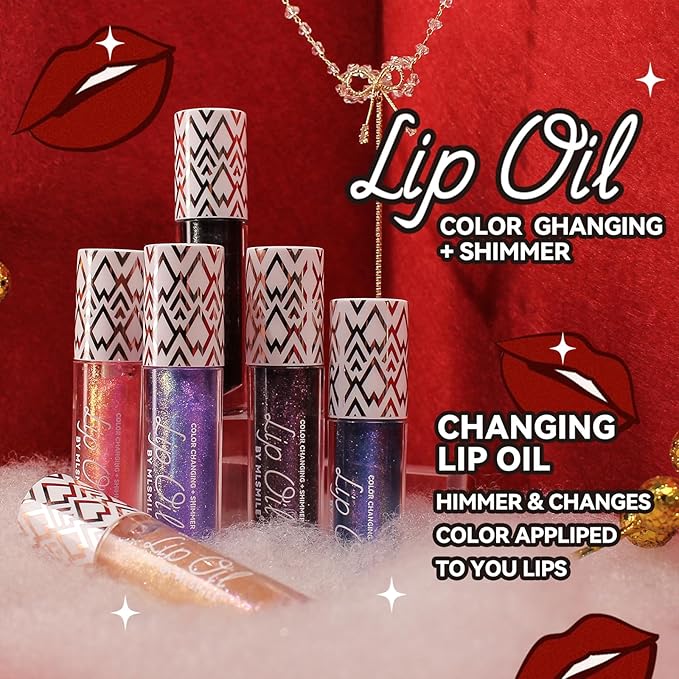 Boss Up Color Changing Lip Oil, Shimmering Temperature Color Changing Lip Gloss Tinted Lip Stain, Long Lasting Nourishing Moisturizing Lip Glow Oil for Lip Care (02#)