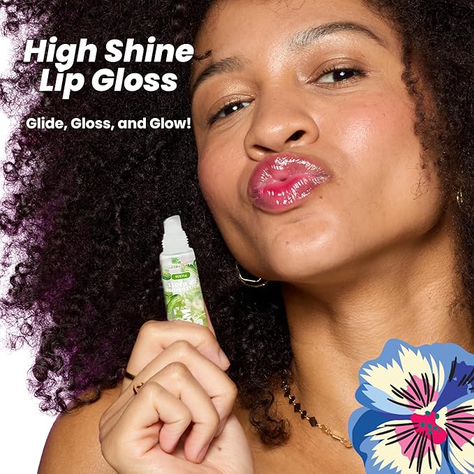 Blossom Lip Gloss Tubes, Pickle Scented Thick Clear High Shine Moisturizing Flower Lip Gel with Nourishing Jojoba Seed Oil, Infused with Real Flowers, 0.3oz, Pickle