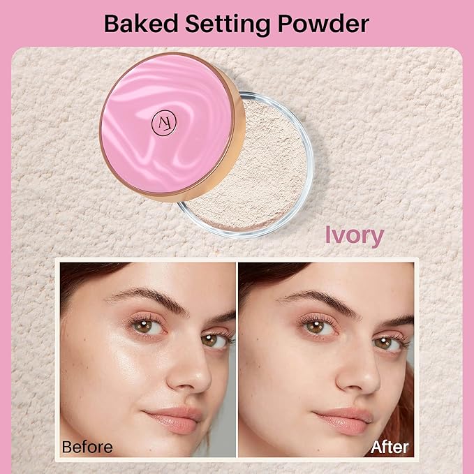 FV Matte Liquid Foundation and Translucent Loose Powder, Waterproof Formula for Oily to Normal Skin Types