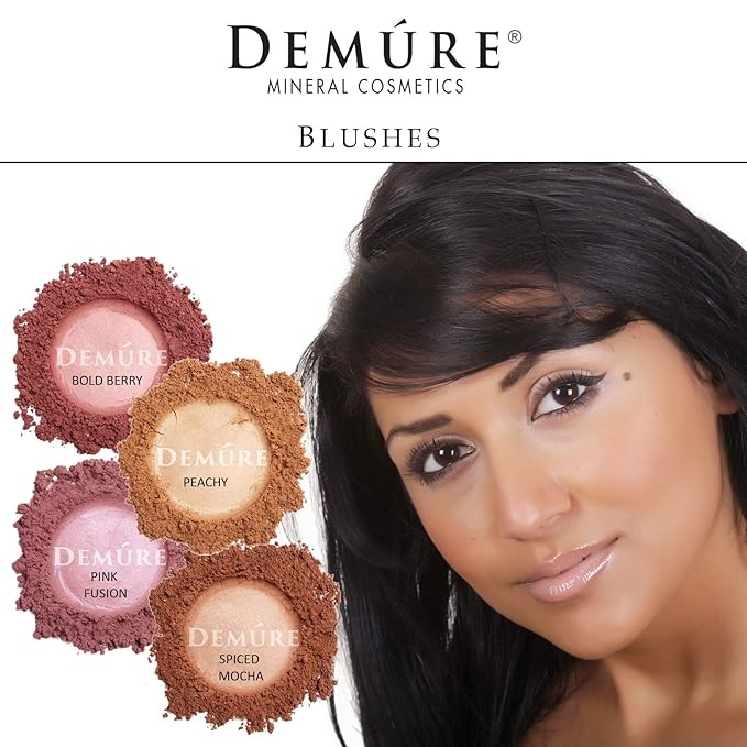 Demure Mineral Make Up Blush, Loose Powder Makeup, Natural Makeup, Blush Makeup, Professional Makeup, Cruelty Free Makeup, Blush Powder By Demure (Pink Fusion)