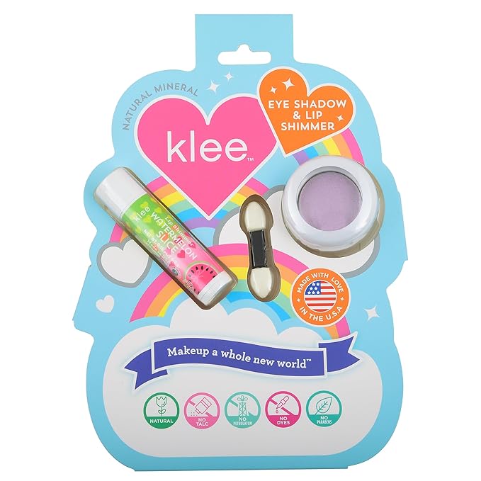 LunaStar Klee Eye Shadow and Lip Shimmer Makeup Kit. Gentle and Non-Toxic. Kid-Friendly. Made in USA. (Lilac Sparkles)