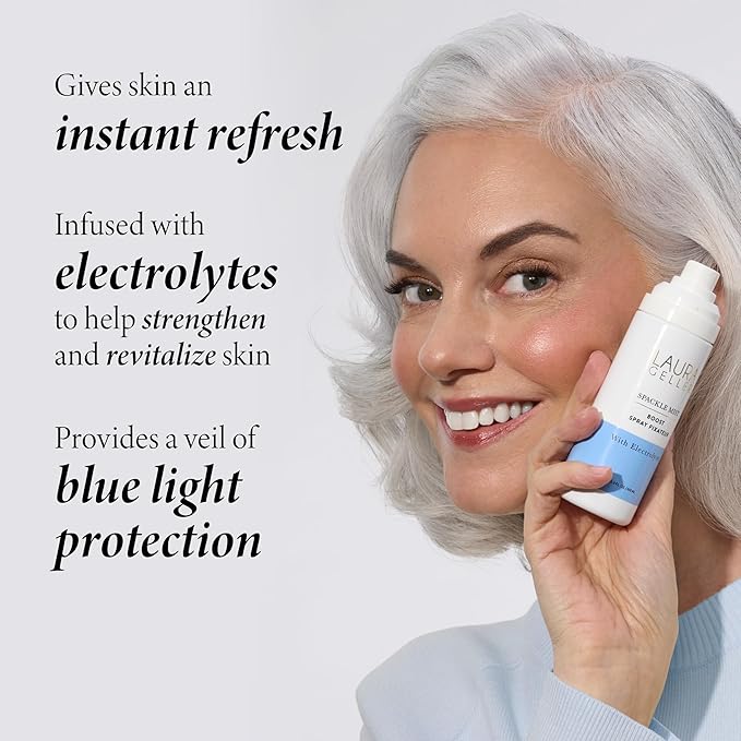 LAURA GELLER NEW YORK Prime-n-Set Duo: Spackle Primer + Spackle Mist Boost Setting Spray with Electrolytes (01 Champagne Glow + Electrolytes, 5.0 Fl Oz)