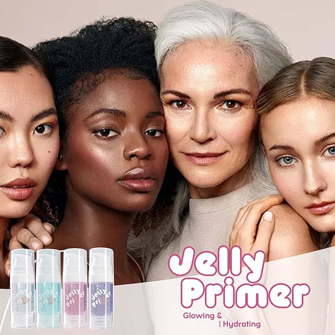 Hydrating Jelly Primer - Smoothing & Deep Moisturizing Base Primer for Dry & Cracked Skin, Long-Lasting Face Primer for Women, 0.33Oz(#04)