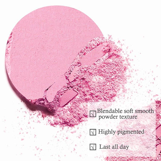 Boobeen Single Color Blush Face Blush Palette Matte Baked Makeup Blush Powder High Pigment Pressed Blush, Long-lasting Colorful, Blends Easily, Lightweight (#02)