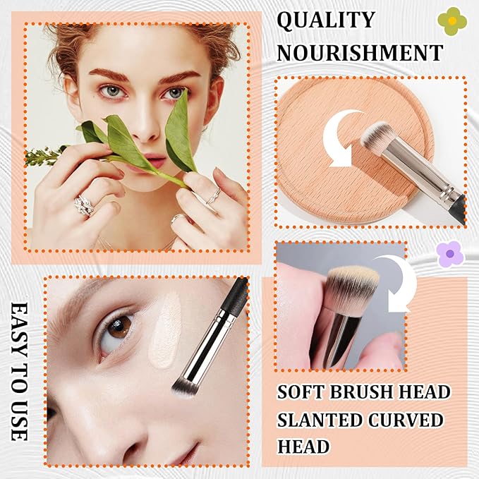 2 Pack Full Coverage Liquid Foundation,Moisturizing BB Cream Foundation Makeup Set with Foundation Brush,Oil Control Long Lasting Waterproof Concealer CC Cream Foundation for Women(Natural)