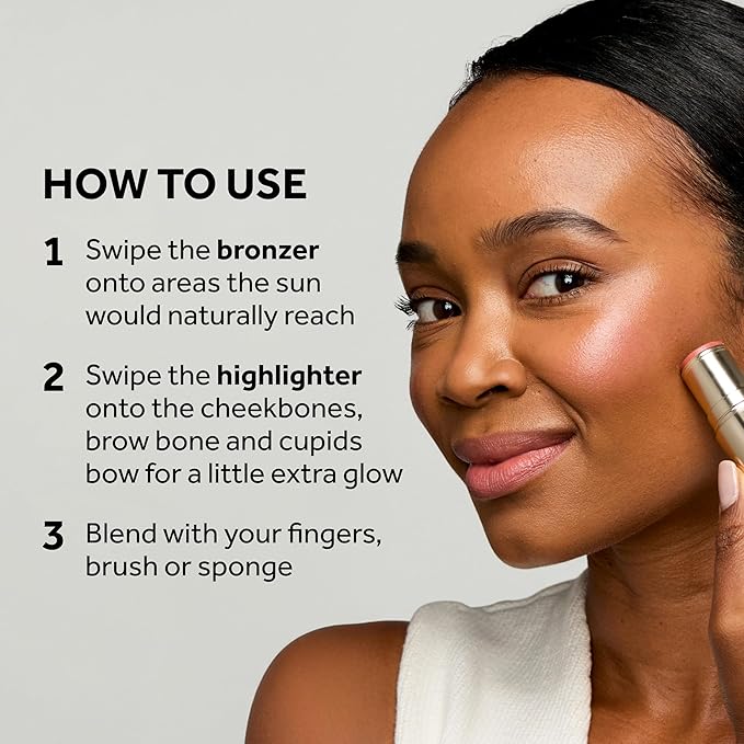 No7 Pro Artist Bronze & Glow Duo - Soft Glow Cream Bronzer (Deep) + Bronze & Glow Multistick (Deep Bronze/Golden Glow) – Radiant, Sun-Kissed Finish