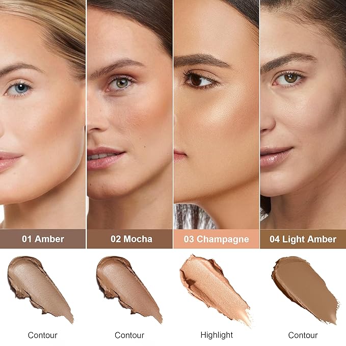 FV Cream Contour Stick, Highly Pigmented & Blendable Contour Bronzer Stick, Long Lasting & Waterproof, Light Amber