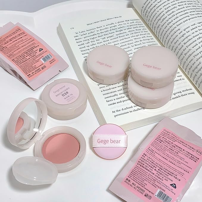 Powder Blush, Lightweight, Smooth, Natural Powder Blush with Long-Lasting All-Day Face Enhancing Makeup Color, Blends Easily,1 Count(1, 02 Cute Pink, Medium)