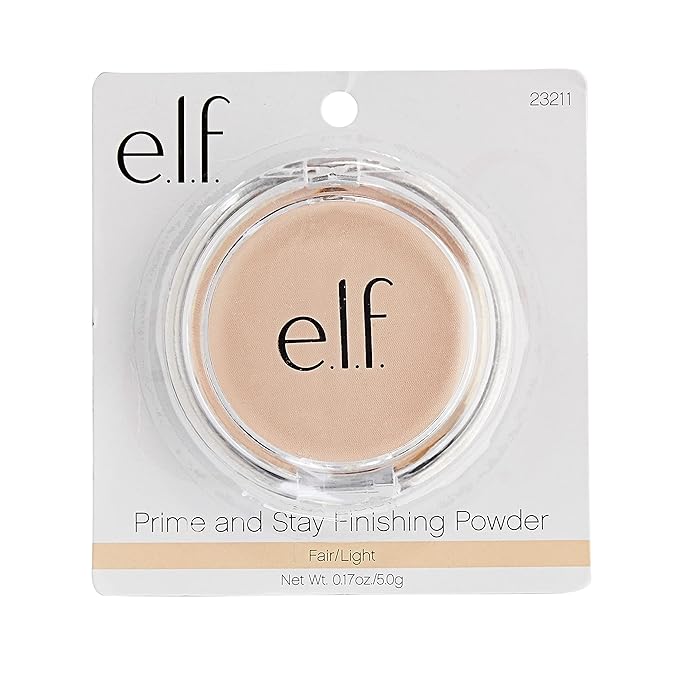 e.l.f. Prime & Stay Finishing Powder, Sets Makeup, Controls Shine & Smooths Complexion, Delivers A Matte Finish, Vegan & Cruelty-Free, Fair/Light