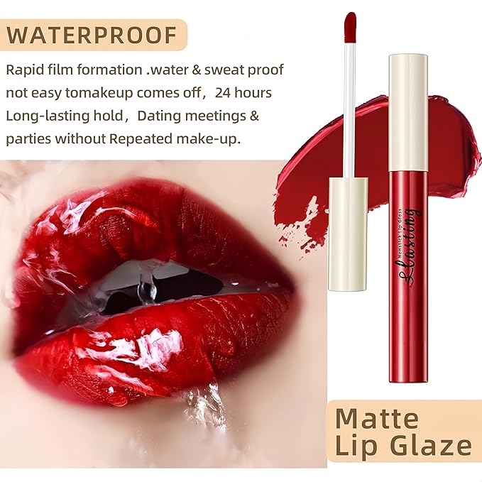 12PCS Matte Liquid Lipstick Set Non-Stick Cup and Not Fade Pigmented Lipstick Long-Lasting Waterproof Velvet Lipgloss Kit Makeup for Girls and Women (Set 01)