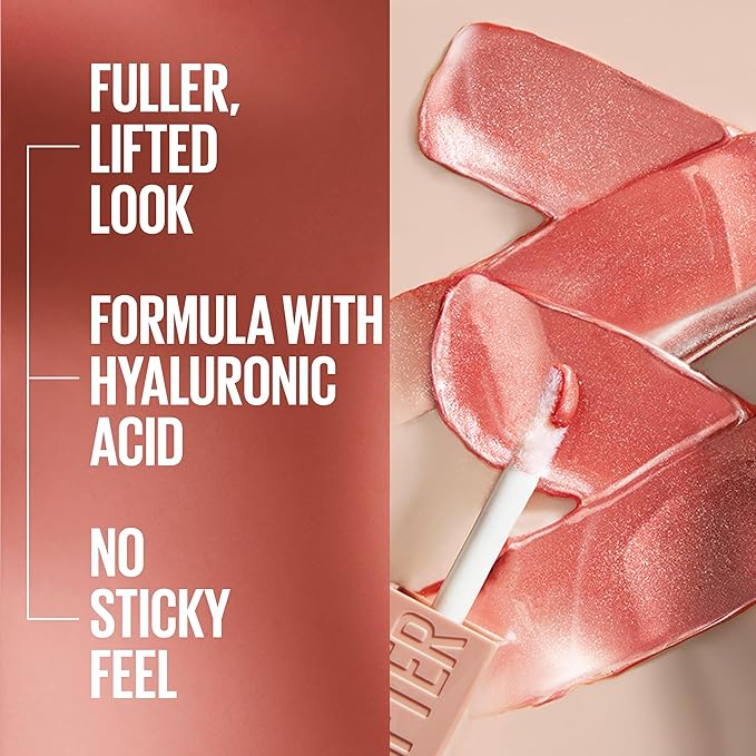 Maybelline Lifter Gloss, Hydrating Lip Gloss with Hyaluronic Acid, High Shine for Plumper Looking Lips, Topaz, Terracotta Neutral, 0.18 Ounce