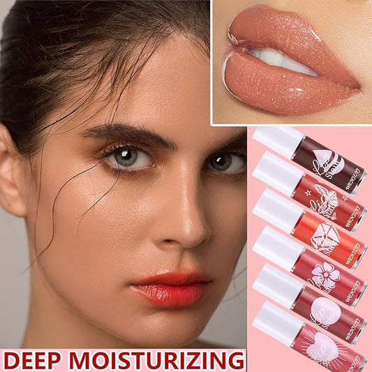 6 Colors Lip Tint Stain Set,Mini Velvet Lip Tint Watery Lip Stain Long Lasting Waterproof Moisturizing Lip & Cheek Tint,Hydrating,Natural Glossy Liquid Lipstick Lip Gloss Kits for Women (Set D)