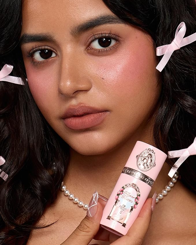 Flower Knows Strawberry Cupid All Day Glow Liquid Blush 02+Little Angel Cushion Powder Puff Set