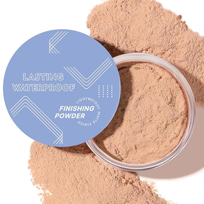 Soft Focus Loose Setting Powder Makeup,Oil Control Lightweight Matte Finishing Powder Foundation Makeup,Lasting Waterproof Face Powder Cruelty Free,Puff Included,0.46 oz(DARK COMPLEXION)