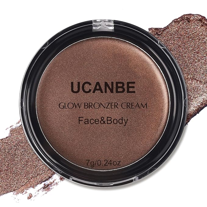 UCANBE Face & Body Cream Bronzer, Natural Tan Sun-Kissed Glow, Buildable Blendable for Long Lasting Bronzed Glow, Lightweight Contour Bronzing Muti-Use Shaping Palette for All-Day Luminous