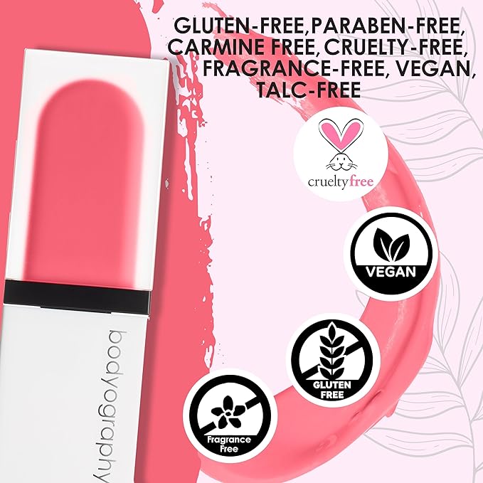 Bodyography Color Cassette Liquid Blush and Lip Tint - Multi Tasking Liquid Blush and Lip Product (Baby Doll Pink)