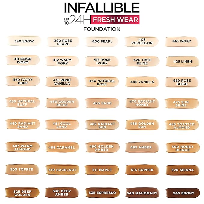 L’Oréal Paris Makeup Infallible Up to 24 Hour Fresh Wear Foundation, Copper, 1 fl; Ounce (Pack of 2)