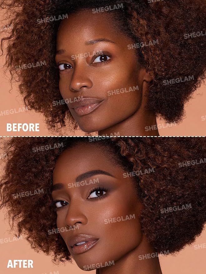 SHEGLAM Sunside Bronzer Powder Contour Long Wear Evenly Pigmented Neutral Warm Tone Sculpting Natural Matte Contour & Bronzer Face Makeup-Warm Ray