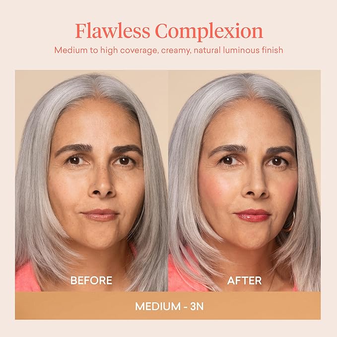 by Sofia Vergara - lumina CC Cream SPF 50+, 100% Mineral Color Correcting Cream - Medium Coverage Foundation & Broad Spectrum Sunscreen for Face - Non Comedogenic - 3N MEDIUM BEIGE